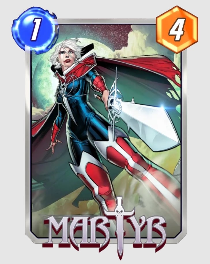 An image of the Martyr card in Marvel Snap.