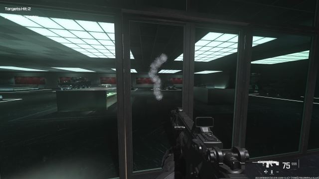 A screenshot showing off the recoil pattern of the TAQ Eradicator in MW3.