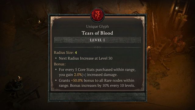 Tears of Blood item description in Diablo 4.