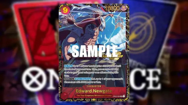 Whitebeard from One Piece appears on a Red Championship Character card from the Bandai card game.