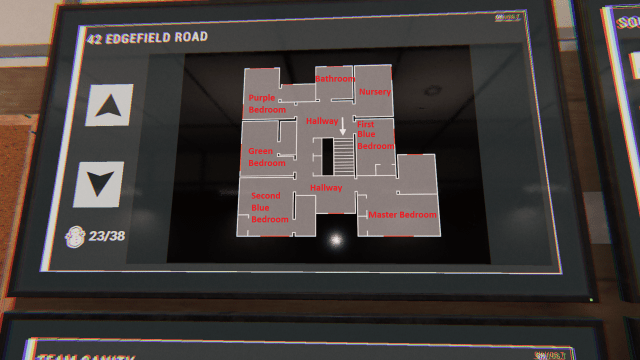A map of the second floor with all rooms marked.