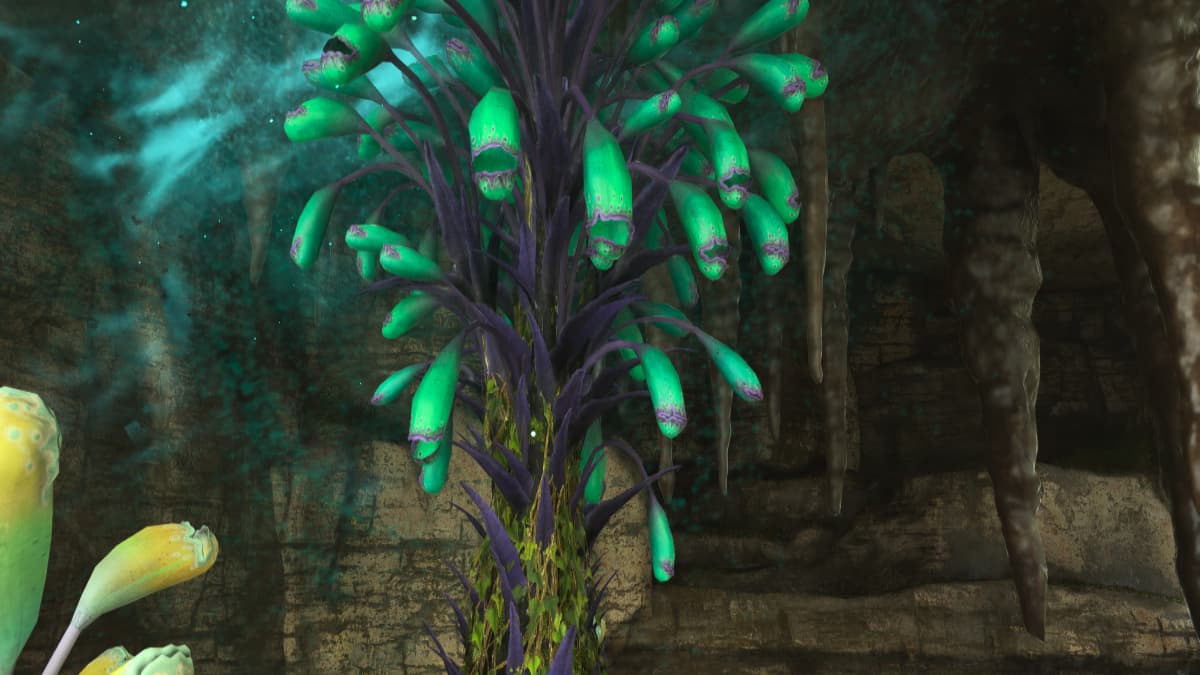 A close-up view of a Bellsprig in Avatar: Frontiers of Pandora.