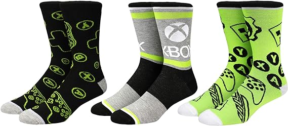 A promotional image of the Xbox socks from Bioworld Store on Amazon.