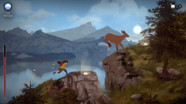 A Highland Song 2D gameplay exploring the Scottish Highlands with a deer running