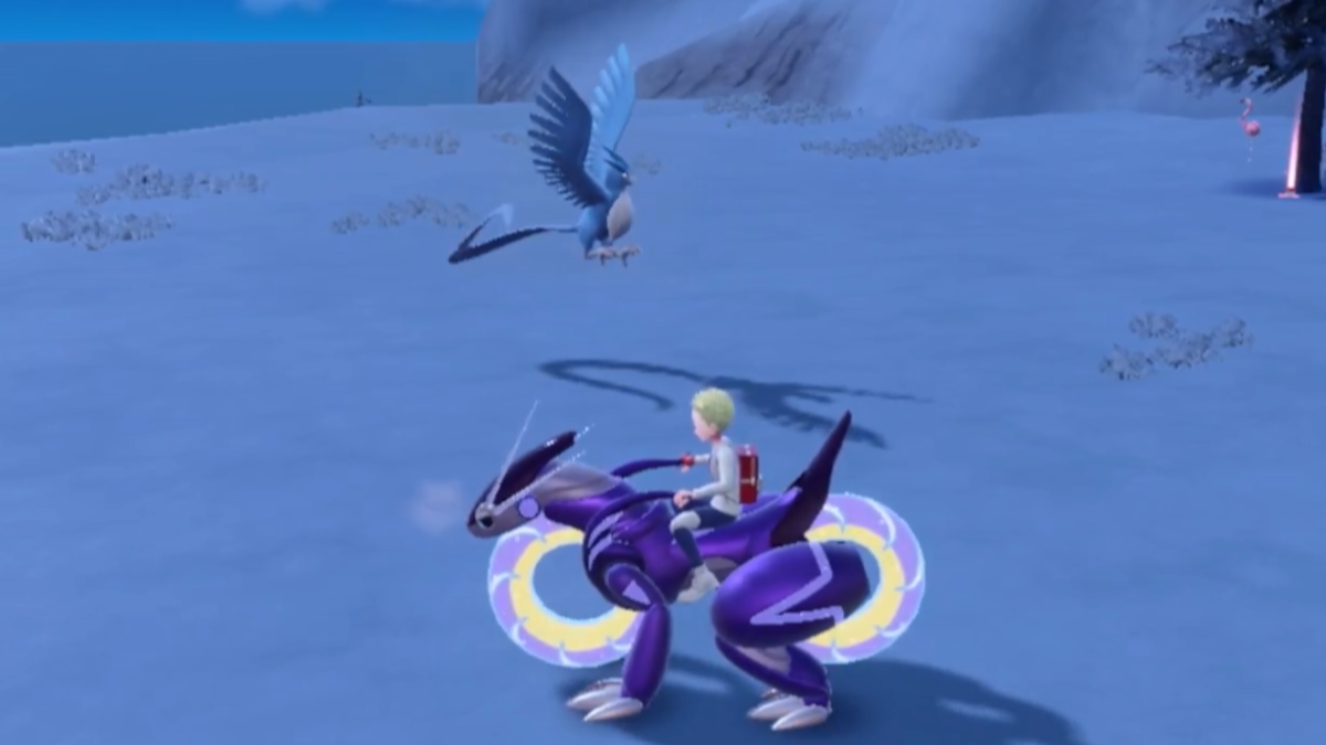 Articuno enjoying the snow in Pokemon Scarlet and Violet.