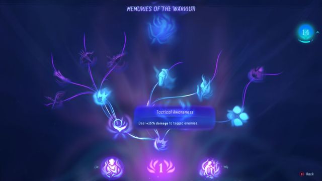 The warrior skill tree in Avatar: Frontiers of Pandora.