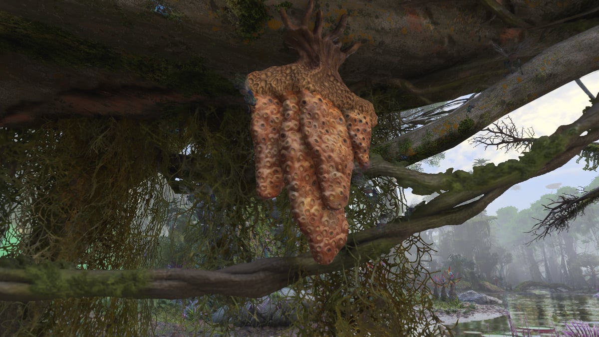 A close-up shot of Swamp Hive in Avatar: Frontiers of Pandora.