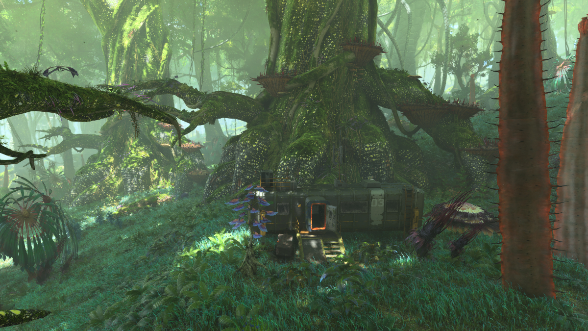 An image of a Cabin in a forest in Avatar: Frontiers of Pandora.