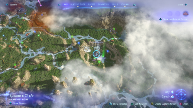 A screenshot of the map in Avatar: Frontiers of Pandora showing a location.