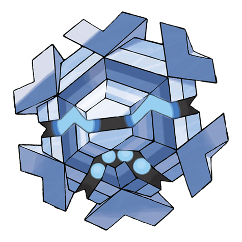 The official art of Cryogonal, the Crystallizing Pokémon.