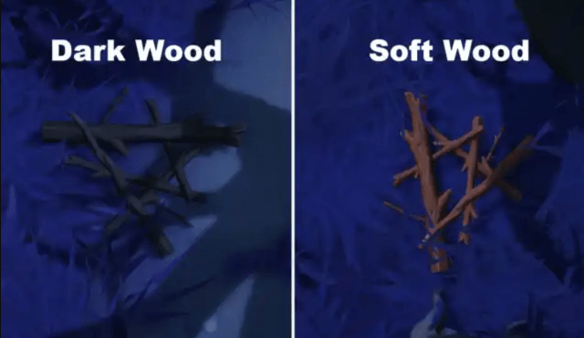 Dark Wood and soft wood in Disney Dreamlight Valley