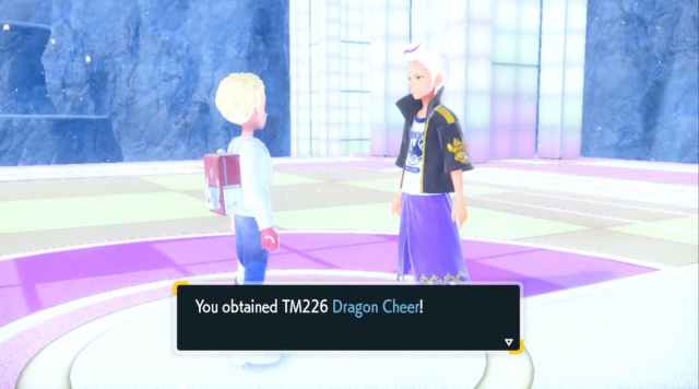 Drayton giving the player a TM in Pokemon Scarlet and Violet.