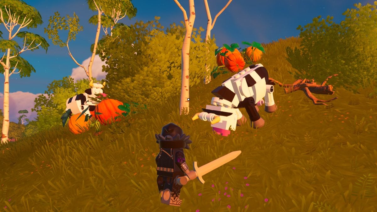 Cows in the wilds of LEGO Fortnite