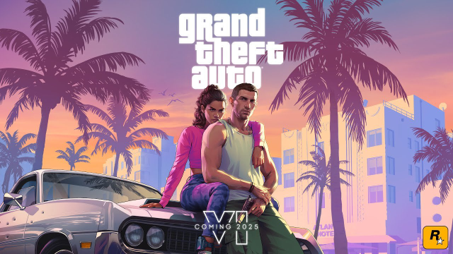The reveal poster for GTA 6. The bottom text reads "VI coming 2025."