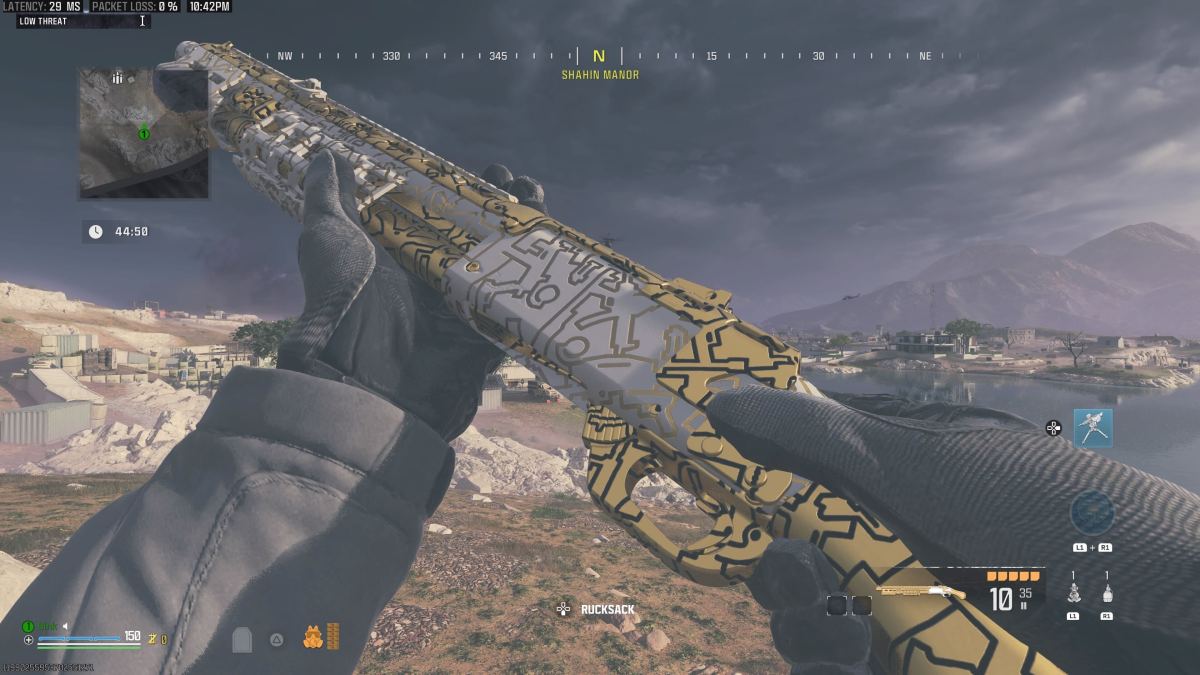 The Lockwood shotgun with Zombies gold camo in MW3.