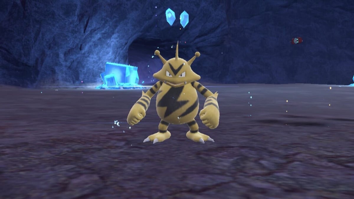 Electabuzz stood in a cave in The Indigo Disk.