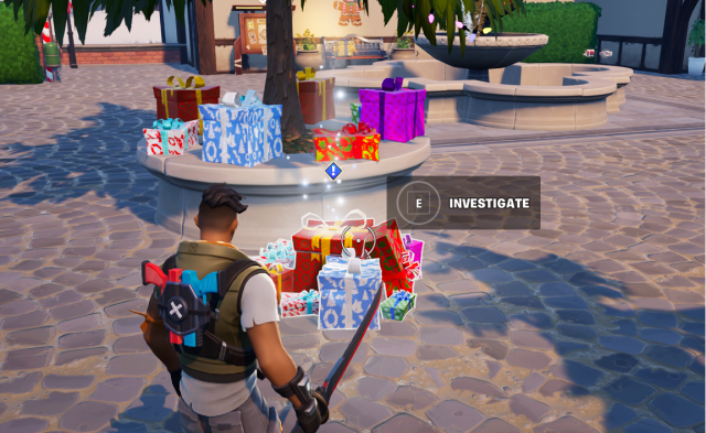 A stolen present stash in Fortnite.