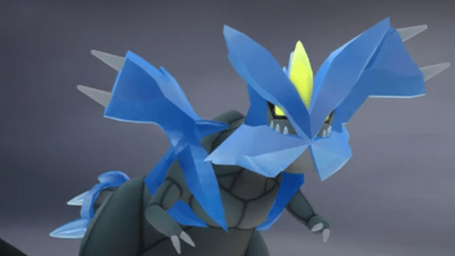 Kyurem staring menacingly at a trainer in Pokémon.