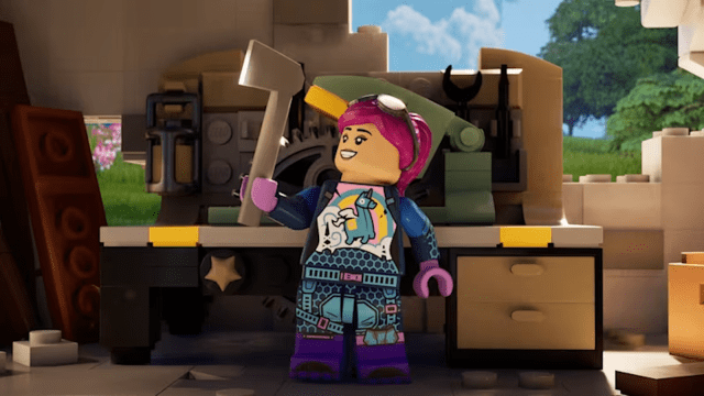 LEGO Fortnite character with an axe