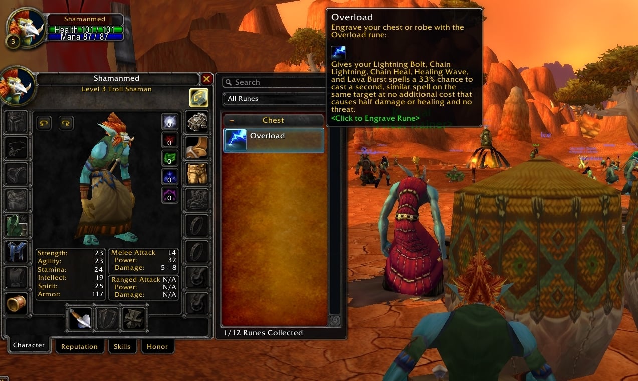 Descripiton of Overload ability on Shamana in WoW Classis SoD
