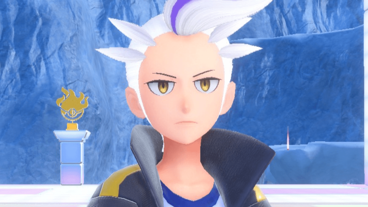 Drayton with a serious look on his face in Pokémon Scarlet and Violet