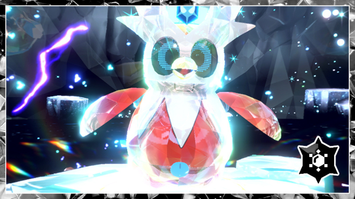 Iron Bundle with the Ice Tera Type in a Tera Raid in Pokémon Scarlet and Violet.