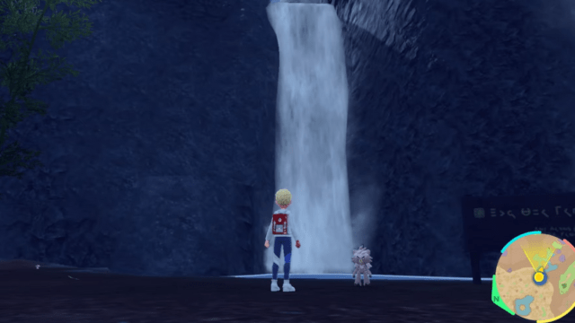 Kubfu's location at Fury Falls in Pokémon Scarlet and Violet