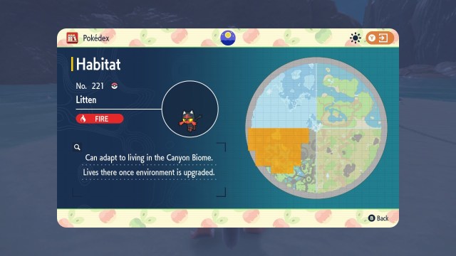 Litten's location in Pokémon Scarlet and Violet