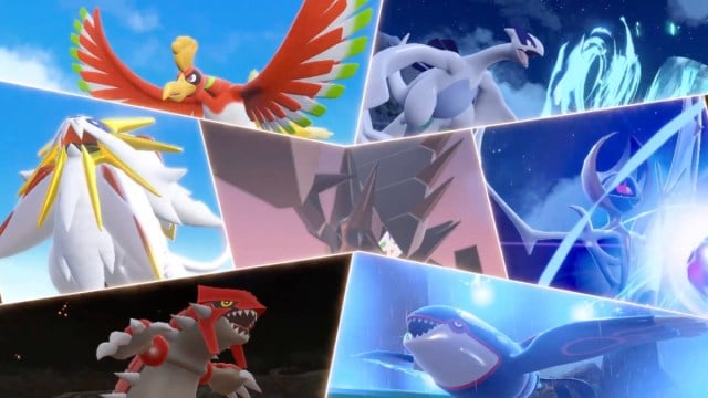 An image from The Indigo Disk trailer showing legendary Pokemon.