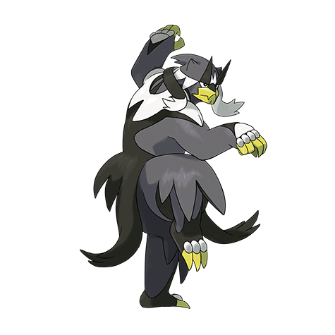 The official art of Rapid Strike Urshifu, the Wushu Pokémon. It stands in a fighting stance on one foot, ready to pounce.