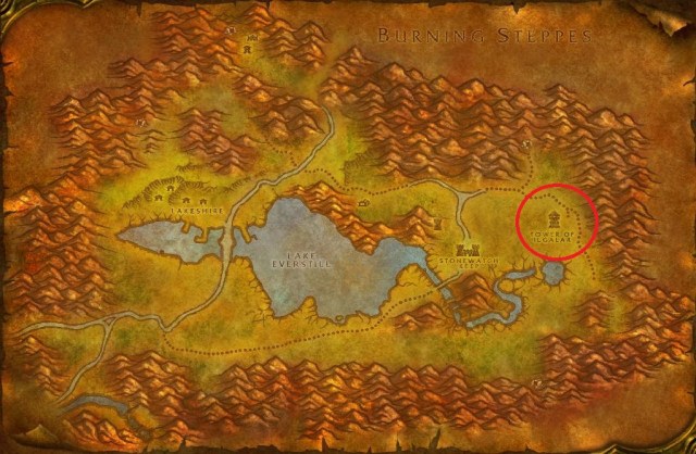 Location of Tower of the Ilgalar in Redridge Mountains