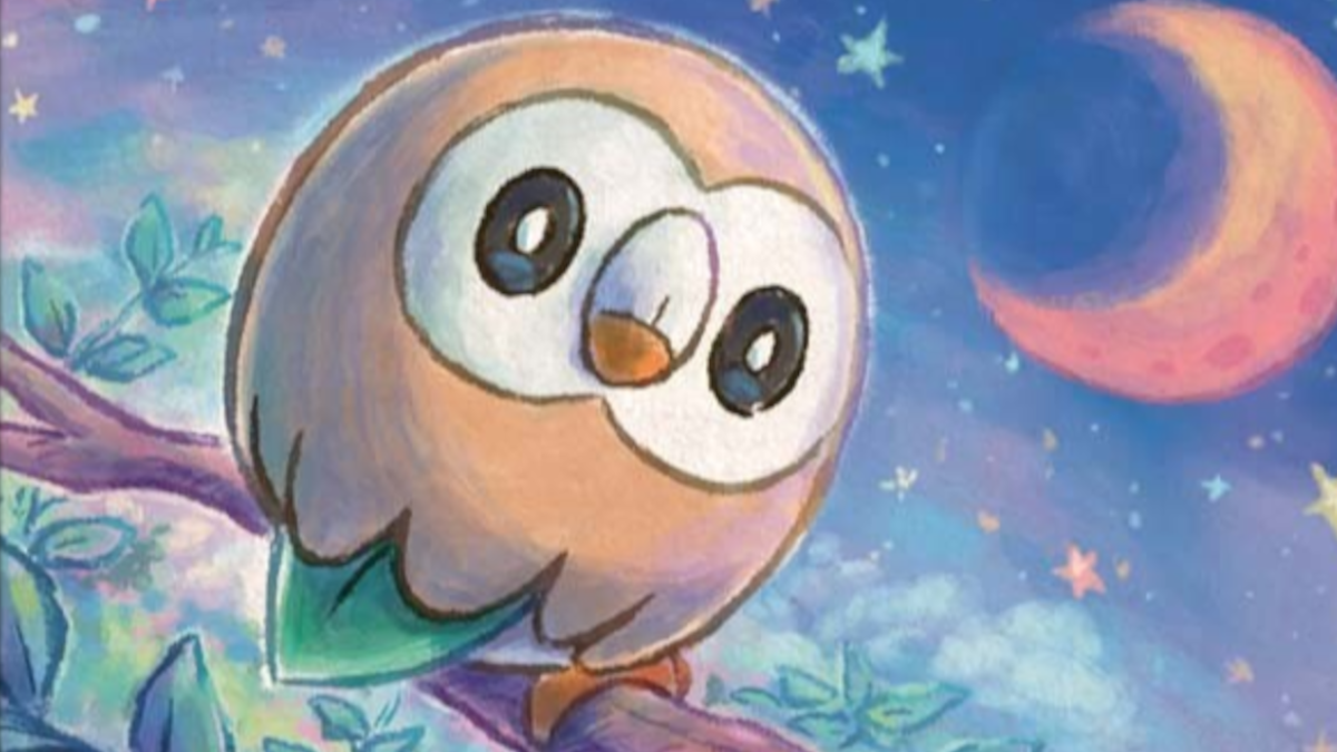 An image of Rowlet from the Pokémon TCG.