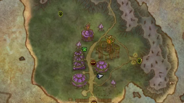 Map showing Sayge in World of Warcraft's Darkmoon Faire.