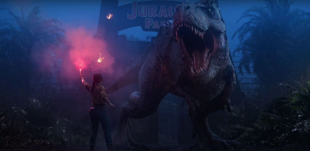 A screenshot from the Jurassic Park: Survival trailer