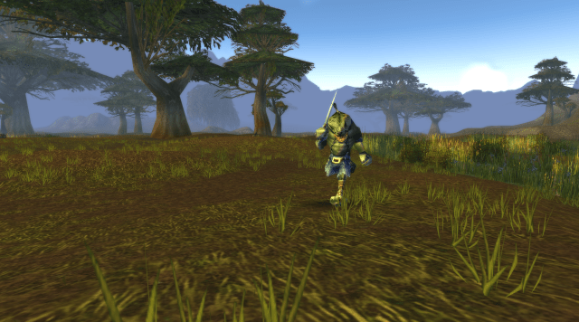 A gnoll in the Wetlands charging directly at the screen in WoW Classic