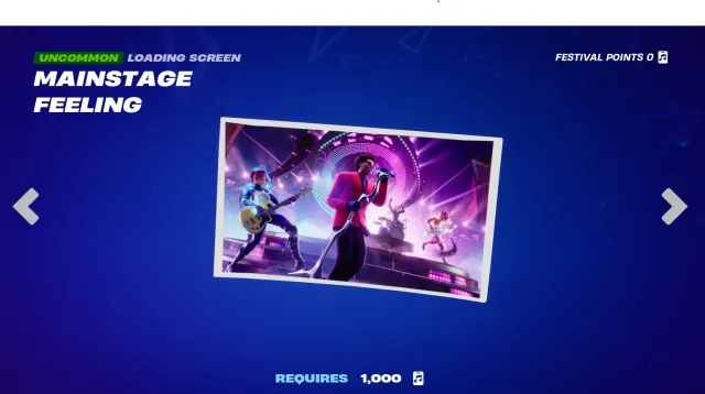 A loading screen reward for completing part of the Festival Pass in Fortnite.