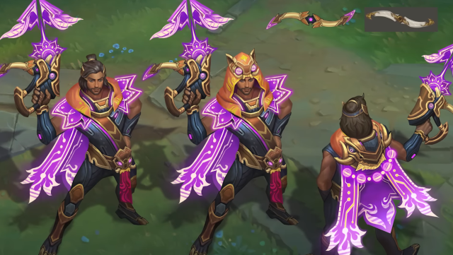 Three Honors Akshan in-game art for League of Legends ranked honor rewards