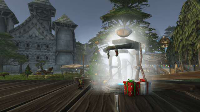 A Winter Wondervolt Machine found in Menethil Harbor during WoW Winter Veil event.