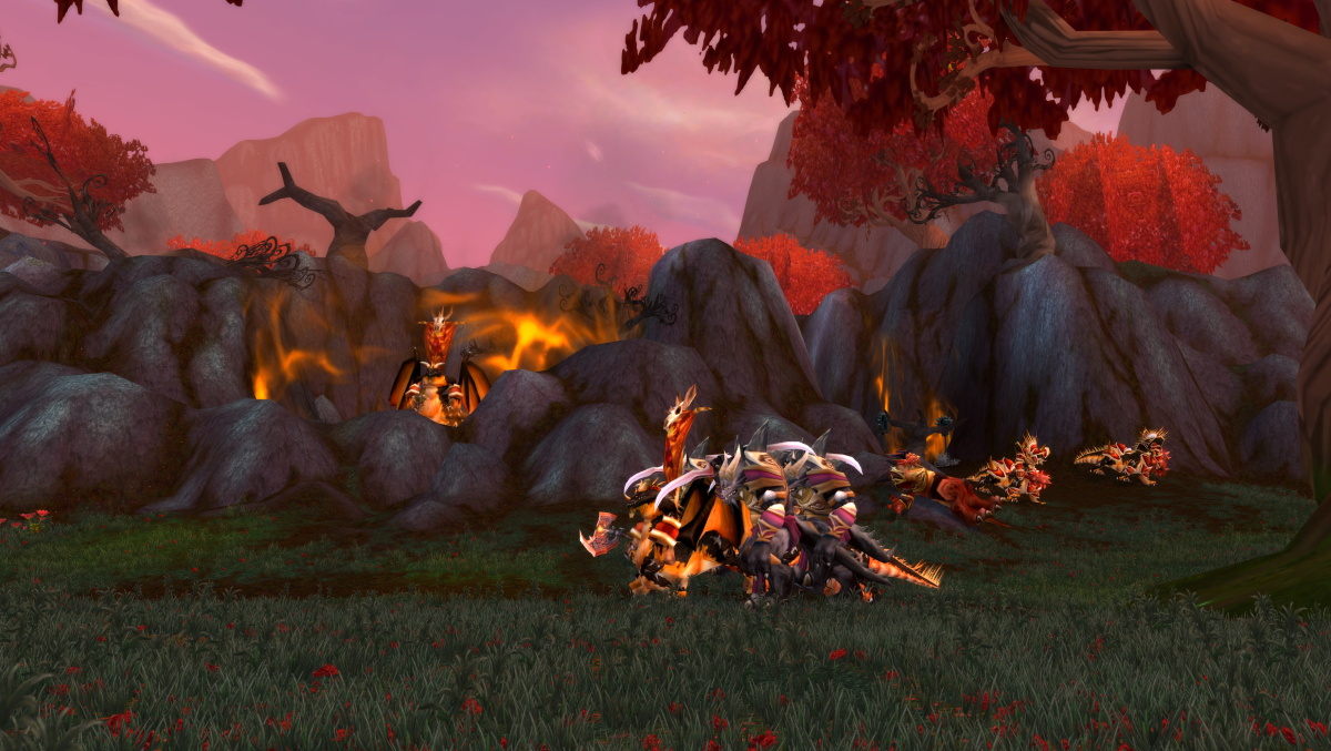 An in-game WoW Screenshot of the trash mobs in the Ruby Sanctum, WoW Wrath of the Lich King