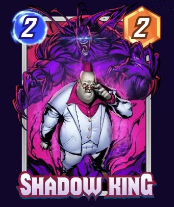 Shadow King card, wearing his glasses and white coat.