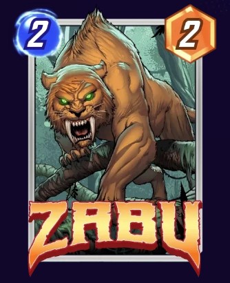 Zabu card, while hanging in a tree branch.