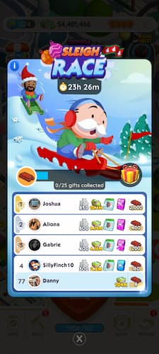 Sleigh Race rewards