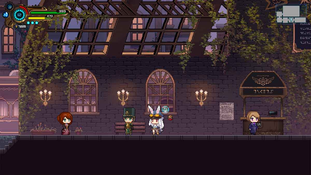 2D side-scrolling pixel art gameplay in TEVI