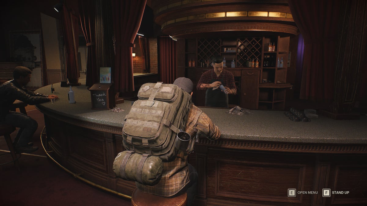 A player standing over a bar in The Day Before