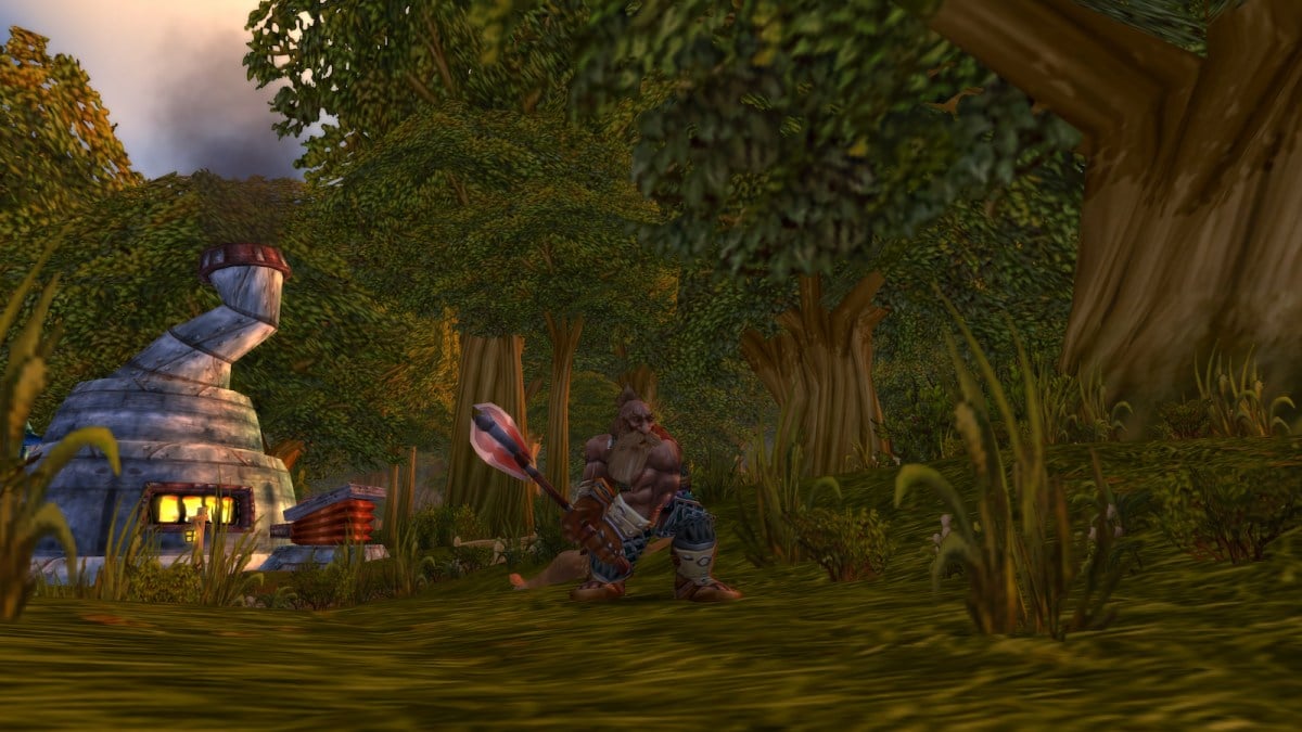 Warrior swinging an axe in WoW Classic