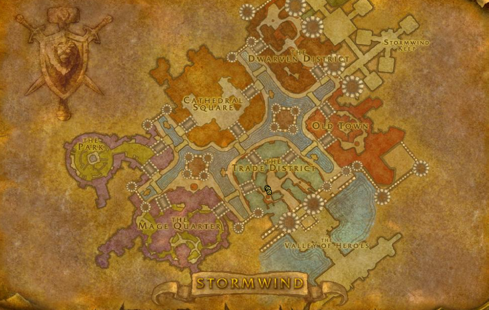 Image of a map of Stormwind in WoW SoD.