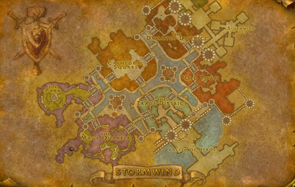 Image of the map in WoW SoD showing the Stormwind map.