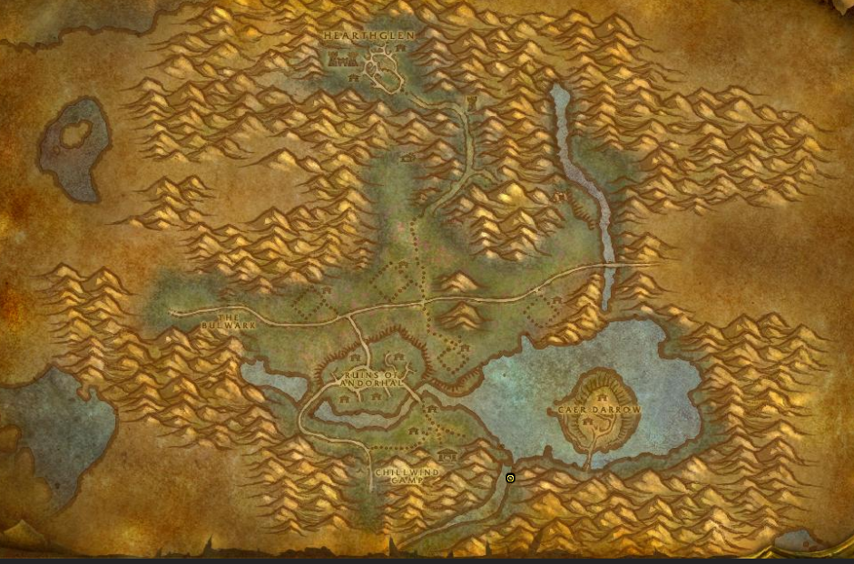 Image of a map in WoW SoD showing the Plaguelands.