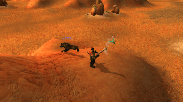 Image of an Orc firing a weapon at a beast in WoW SoD.