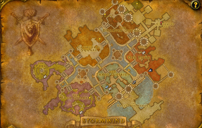 Image of the map in WoW SoD showing Stormwind.